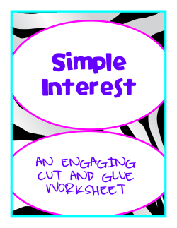 Simple Interest Cut and Paste Activity