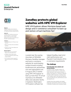Backup and restore virtual machines | IT case study | ZaneRay | HPE