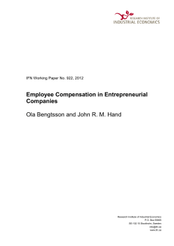 Employee Compensation in Entrepreneurial Companies Ola