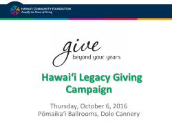 Hawai`i Legacy Giving Campaign