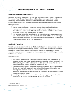 Brief Descriptions of the CONNECT Modules