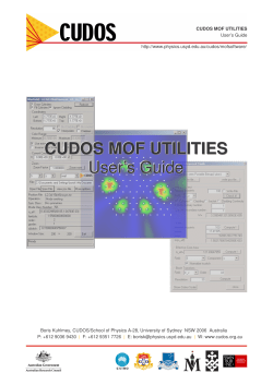 CUDOS MOF Utilities - User`s Guide