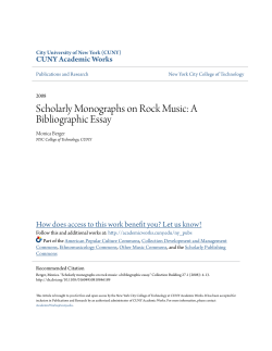 Scholarly Monographs on Rock Music: A Bibliographic Essay