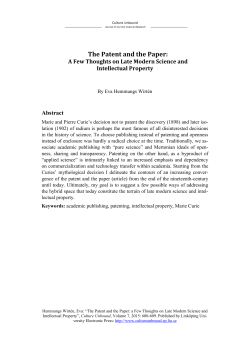 The Patent and the Paper - Culture Unbound