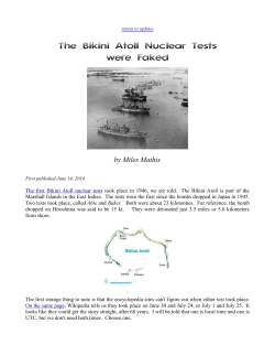 The Bikini Atoll Nuclear Tests were Faked