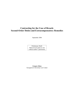 Contracting for the Case of Breach: Second