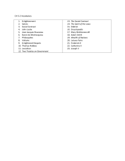 CH 5-2 Vocabulary 1. Enlightenment 2. Salons 3. Social Contract 4
