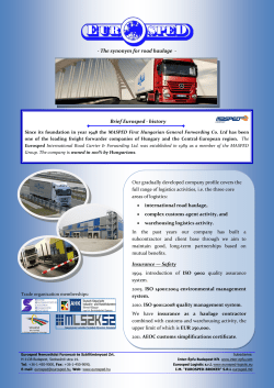- The synonym for road haulage - Brief Eurosped