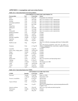 APPENDIX 2: Assumptions and conversion factors.