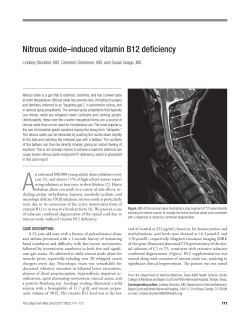 Nitrous oxide&ndash;induced vitamin B12 deficiency