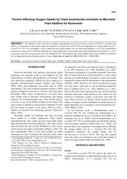 Factors Affecting Oxygen Uptake by Yeast Issatchenkia orientalis as
