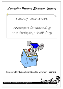 Wow up Your Words Handout - Lancashire Grid for Learning
