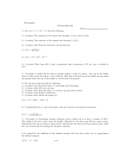 McLoughlin P-Final Math 192 Name: 1.) Let f(x)