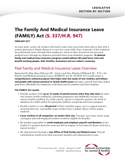 The Family And Medical Insurance Leave (FAMILY) Act (S. 337/H.R.