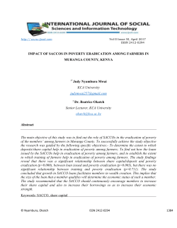 impact of saccos in poverty eradication among farmers in muranga