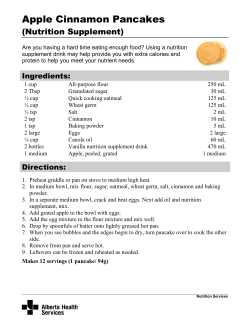 Apple Cinnamon Pancakes (Nutrition Supplement)