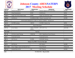 Johnson County ARES/SATERN 2017 Meeting Schedule