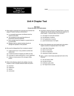 Grade 11 Unit 4 Test