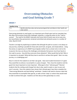 Overcoming Obstacles and Goal Setting Grade 7