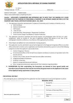 Application for Republic of Ghana Passport