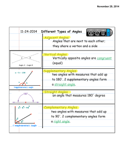 Different Types of Angles 11-24-2014 Vertical Angles Vertically