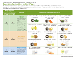 Food Guide Serving Sizes for 5 to 11 Years