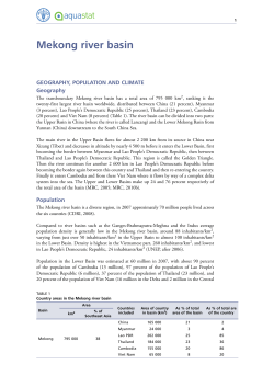 Mekong river basin - Food and Agriculture Organization of the
