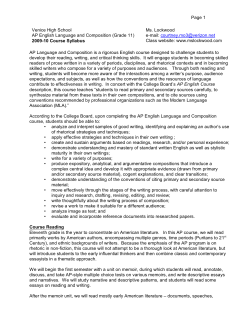 AP Course Syllabus