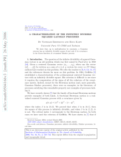 A characterization of the infinitely divisible squared Gaussian