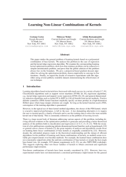Learning Non-Linear Combinations of Kernels