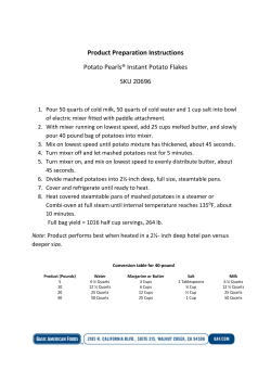 Product Preparation Instructions Potato Pearls&reg; Instant Potato