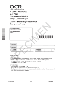 Charlemagne 768-814 - Sample assessment material