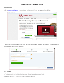 Creating and Using a Mendeley Account