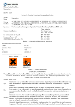 Material Safety Data Sheet Naphthalene MSDS# 16120 Section 1