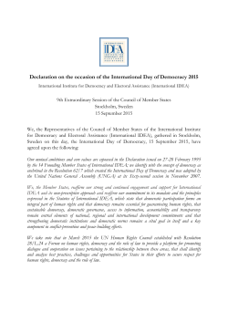 Declaration on the occasion of the International Day of Democracy