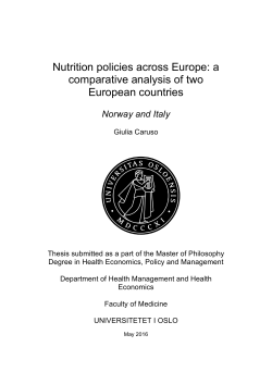 Nutrition policies across Europe: a comparative analysis of two