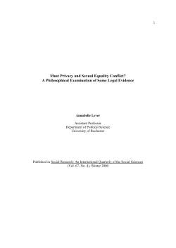 Must Privacy and Sexual Equality Conflict? A