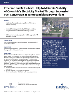 Emerson and Mitsubishi Help to Maintain Stability of Colombia`s