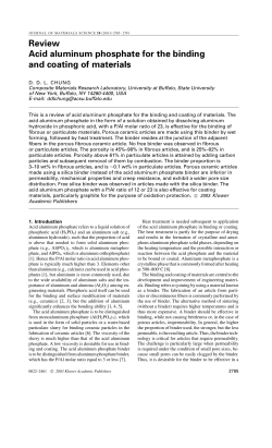 Review Acid aluminum phosphate for the binding and