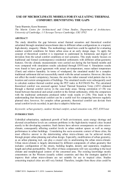 USE OF MICROCLIMATE MODELS FOR EVALUATING THERMAL