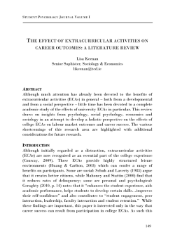 the effect of extracurricular activities on career outcomes: a literature