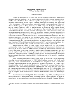 Marked Men: Jewish-American POWs of the Third