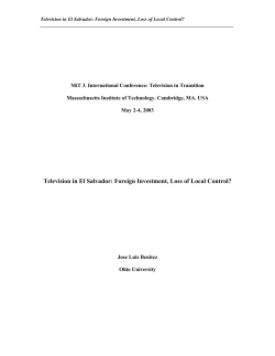 Television in El Salvador - MIT Comparative Media Studies/Writing