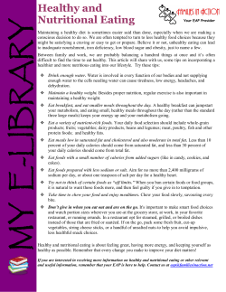 Healthy and Nutritional Eating