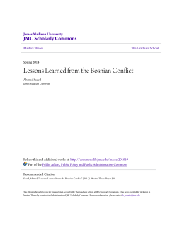 Lessons Learned from the Bosnian Conflict