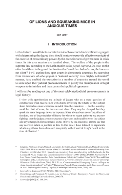 Of Lions and Squeaking Mice in Anxious Times