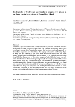 Biodiversity of freshwater autotrophs in selected wet places in