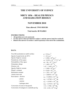 the university of sydney mrty 1036 – health physcs and radiation