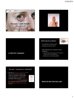 Dry eye management for pharmacists March 2016