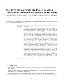 The drive for universal healthcare in South Africa